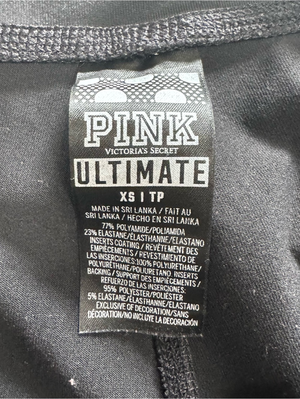 VICTORIA'S SECRET PINK Ultimate Mesh & Faux-Leather Panel Leggings (Size XS) - Picture 6 of 6
